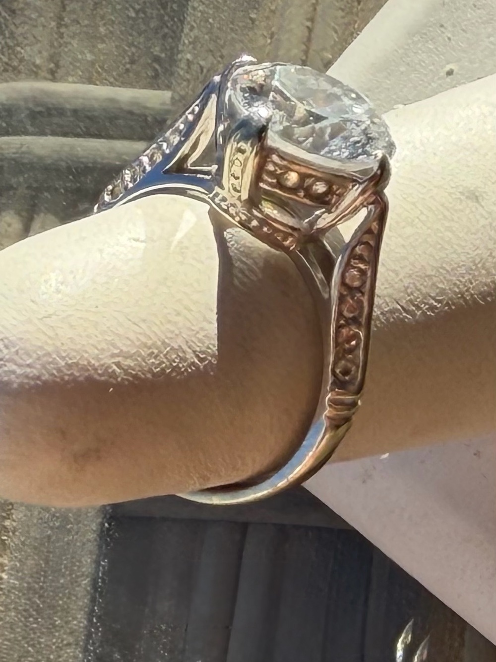 14kt white gold CZ ring